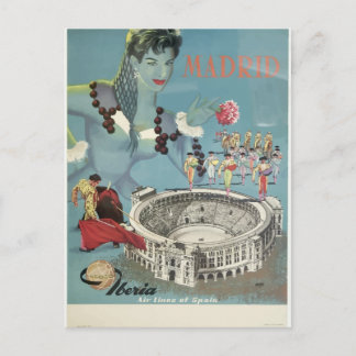 madrid vintage travel postcard