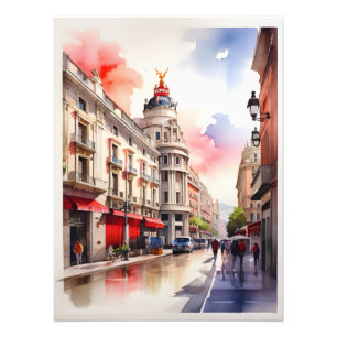 Madrid watercolor art photo print