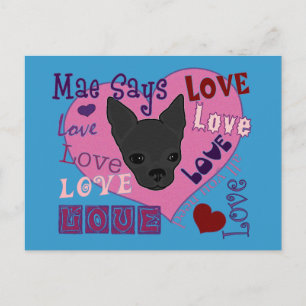 Mae Says Love! Postcard