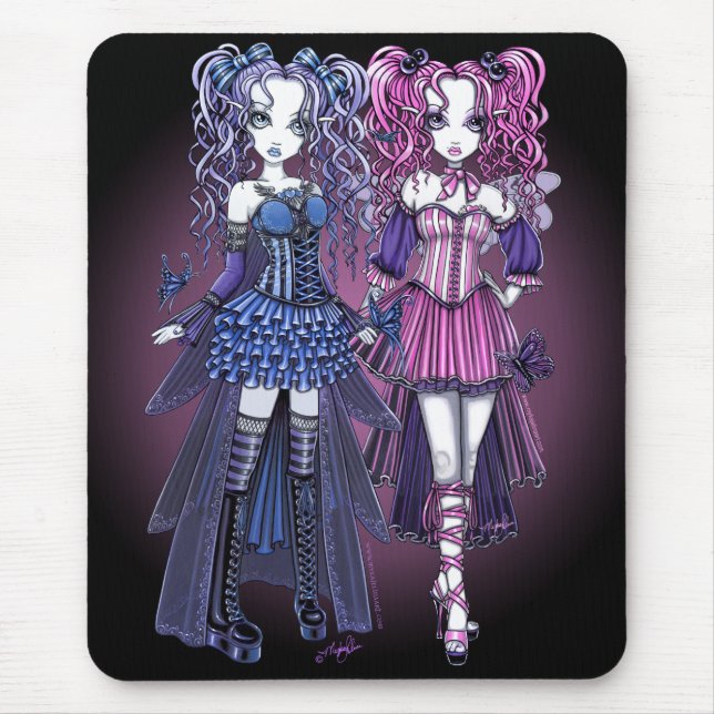 Maegan & Haylee Gothic Couture Fairies Mousepad (Front)