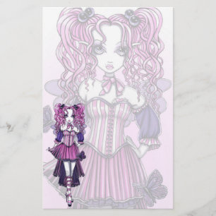 "Maegan" Pink Valentine Fairy Art Stationery