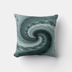 Maelstrom Fractal Abstract - Teal Cushion