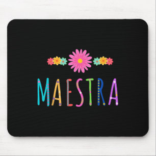 Maestra Cinco De Mayo Spanish Mexican Teacher Back Mouse Mat