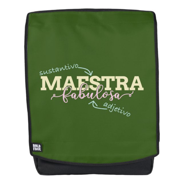 Maestra Fabulosa Spanish Teacher Grammar Backpack (Front)