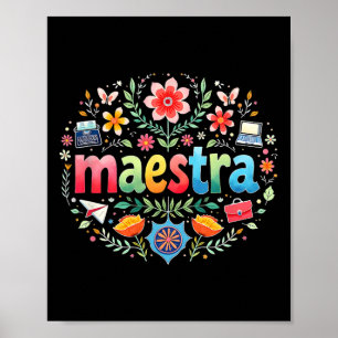 Maestra Spanish Mexican Teacher Mexico Teacher Cin Poster