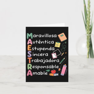 Maestra Spanish Teacher Bilingual Teacher Maestra  Card