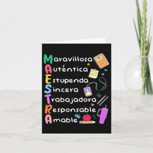 Maestra Spanish Teacher Bilingual Teacher Maestra Card