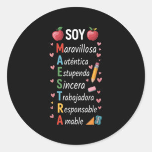 Maestra Spanish Teacher Bilingual Teacher Maestra  Classic Round Sticker
