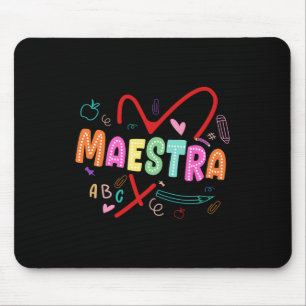 Maestra Spanish Teacher Foreign Language Spanish M Mouse Mat