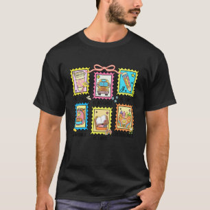 Maestra Spanish Teacher Teach Loves Inspires Stamp T-Shirt