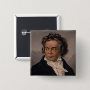 Maestro Ludwig Beethoven Symphony Music Composer  15 Cm Square Badge