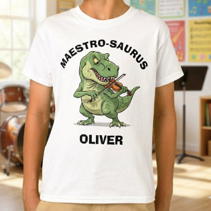 Maestro-Saurus Trex Playing Violin T-Shirt