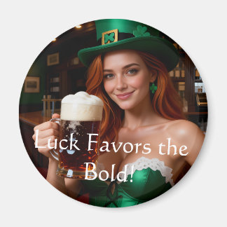 Maeve in Emerald Corset Irish Pub St Patrick's Day Magnet