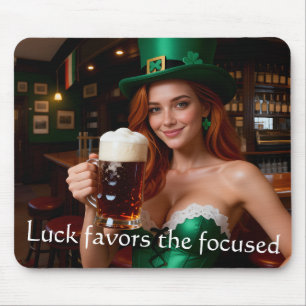 Maeve in Emerald Corset Irish Pub St Patrick's Day Mouse Mat