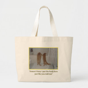 Mafia Cats Humor Large Tote Bag