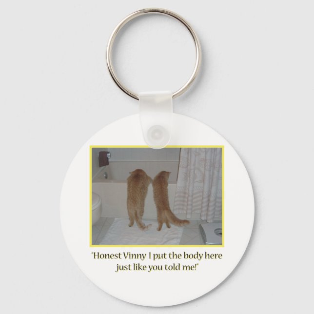Mafia Cats Humour Key Ring (Front)