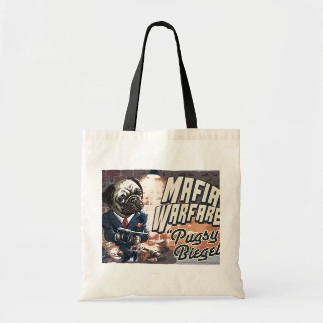 Mafia Warfare Pugsy Beigel by Mudge Studios Tote Bag (Front)