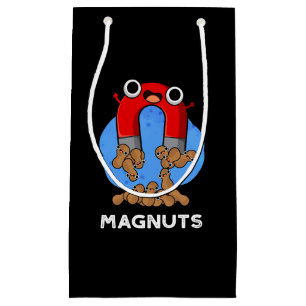 Mag-nuts Funny Magnet Pun Dark BG Small Gift Bag