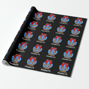 Mag-nuts Funny Magnet Pun Dark BG Wrapping Paper