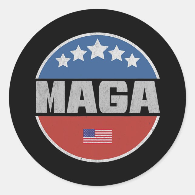 Maga America First MAGA  Classic Round Sticker (Front)