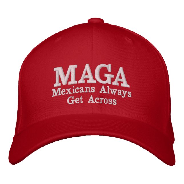 MAGA Border Wall Humour Embroidered Hat (Front)
