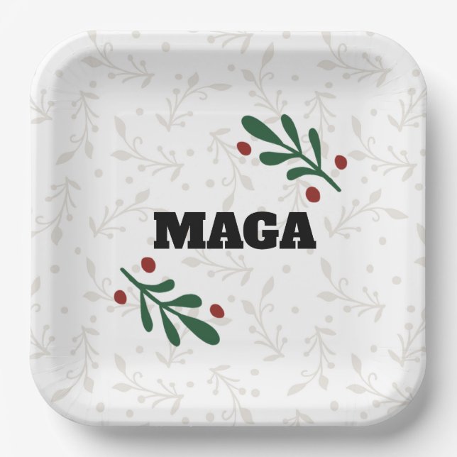 MAGA Christmas party plates (Front)