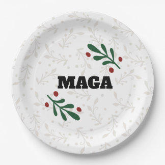 MAGA Christmas Round Trump party plates