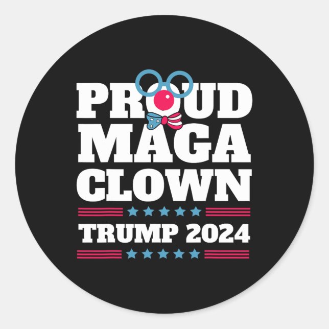 Maga Clown Trump 2024 Usa New York Bronx Trump Vot Classic Round Sticker (Front)