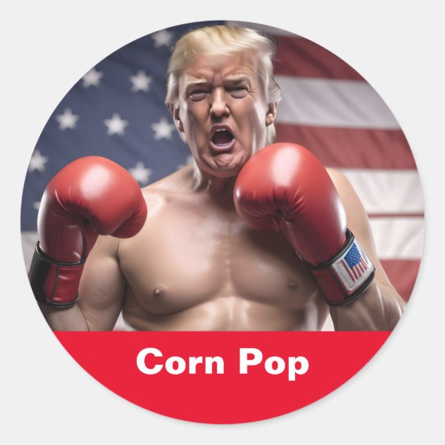 Maga Corn Pop Trump Classic Round Sticker (Front)