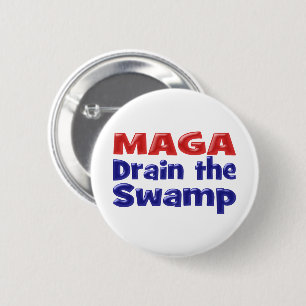 MAGA Drain the Swamp red blue 6 Cm Round Badge