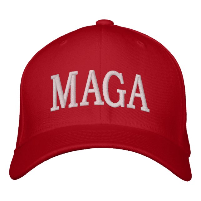 MAGA Embroidered Red Baseball Cap (Front)