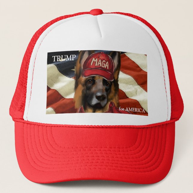 MAGA GERMAN SHEPHERD  TRUCKER HAT (Front)
