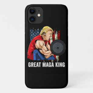 MAGA KING Trump Great MAGA KING Vintage US Flag  iPhone 11 Case