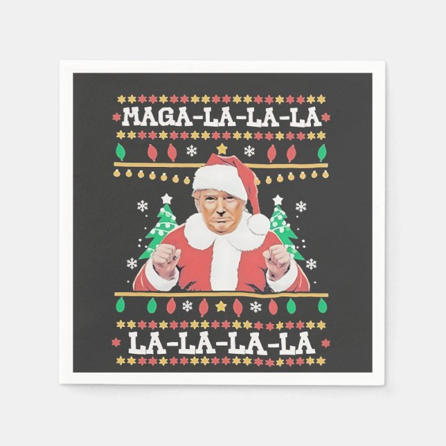 Maga La La La Trump Christmas Inauguration 47th   Napkin (Front)