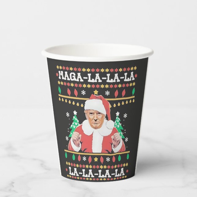 Maga La La La Trump Christmas Inauguration 47th   Paper Cups (Front)