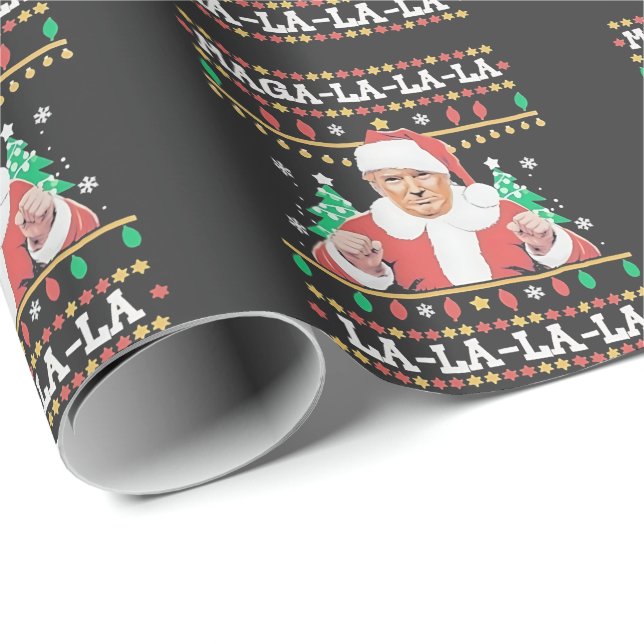 Maga La La La Trump Christmas Inauguration 47th   Wrapping Paper (Roll Corner)