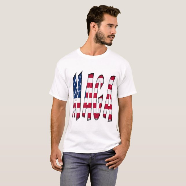 MAGA Make America Great Again Stars and Stripes T-Shirt (Front Full)