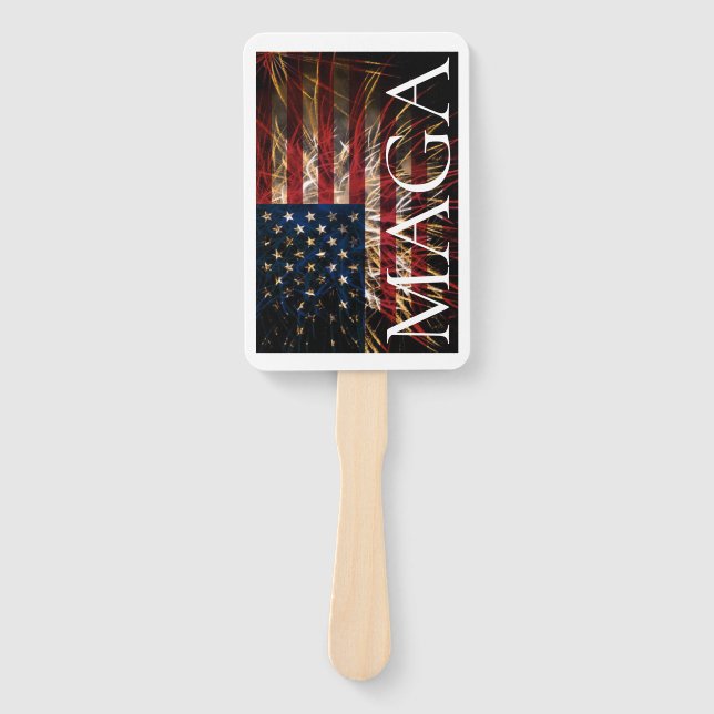 MAGA Patriot American Flag Hand Fan (Front)
