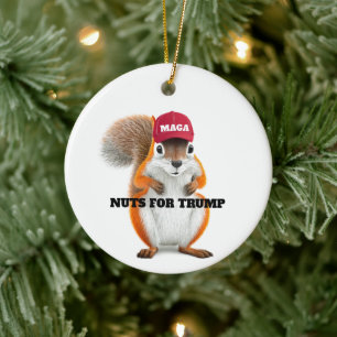 MAGA Peanut the Squirrel Nuts for Trump Ceramic Tree Decoration