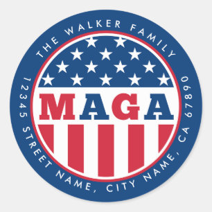 MAGA Personalised Initial Round Stickers