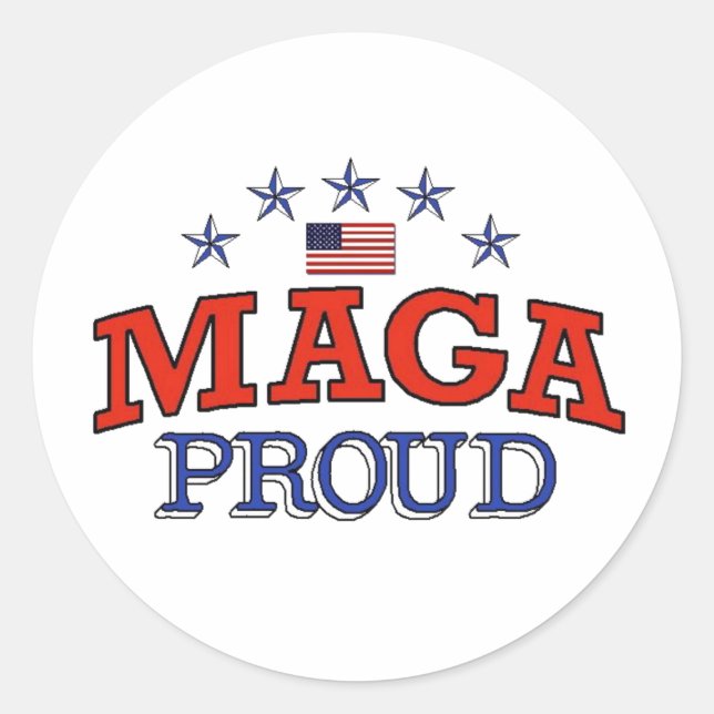MAGA Proud Round Sticker (Front)