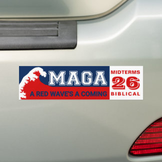 MAGA Red Wave 2026 Midterms Bumper Sticker