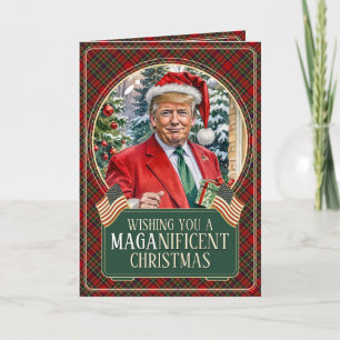 MAGA Santa Trump MAGAnificent Christmas Folded Holiday Card