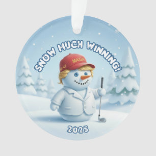 MAGA Snowman Trump Ornament - Patriotic Ornament