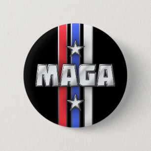 MAGA Stars & Stripes Make America Great Again Hot 6 Cm Round Badge