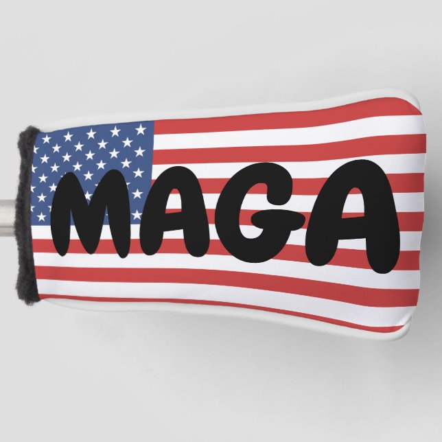 MAGA TRUMP AMERICAN FLAG PUTTER GOLF HEAD COVER (Front)