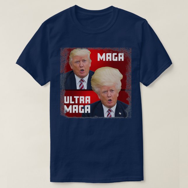 MAGA  Ultra MAGA Funny Trump  T-Shirt (Design Front)