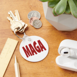 MAGA with red text Key Ring