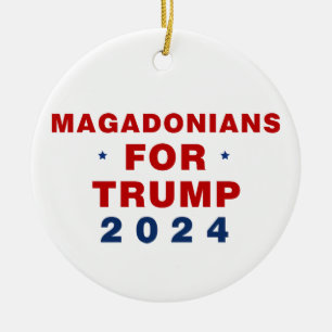 Magadonians For Trump 2024 Red Blue Ceramic Tree Decoration