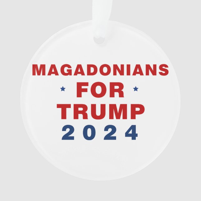 Magadonians For Trump 2024 Red Blue Ornament (Front)